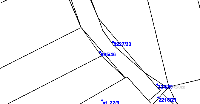 Parcela st. 895/46 v KÚ Pecerady, Katastrální mapa