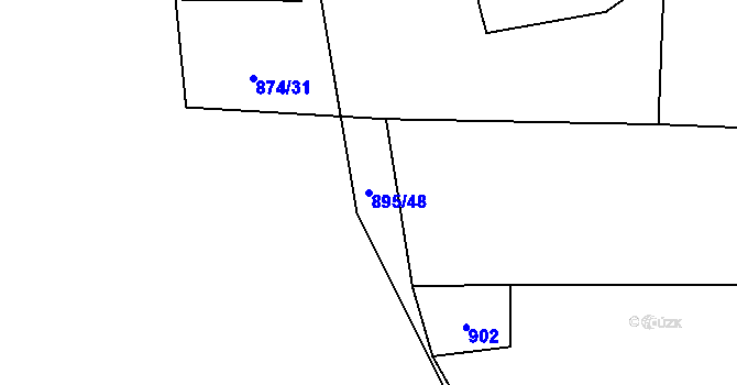 Parcela st. 895/48 v KÚ Pecerady, Katastrální mapa