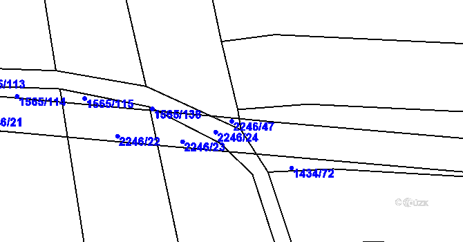 Parcela st. 2246/47 v KÚ Pecerady, Katastrální mapa