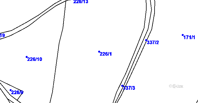 Parcela st. 226/1 v KÚ Lhota u Pecky, Katastrální mapa