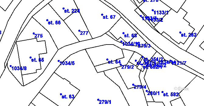 Parcela st. 64 v KÚ Pecka, Katastrální mapa