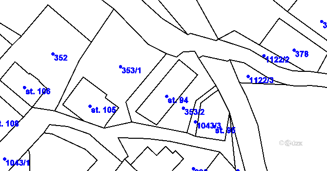 Parcela st. 94 v KÚ Pecka, Katastrální mapa