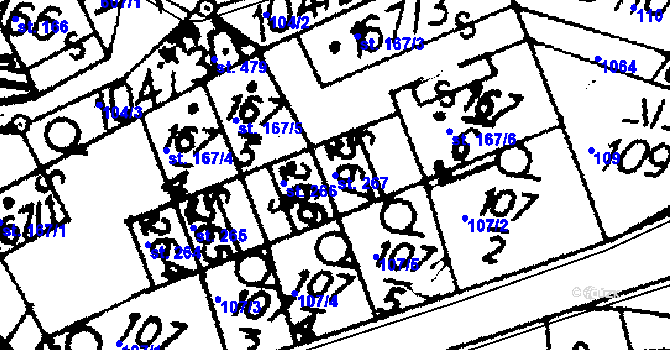 Parcela st. 267 v KÚ Pecka, Katastrální mapa
