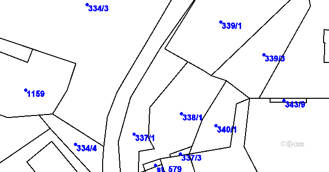 Parcela st. 338/2 v KÚ Pecka, Katastrální mapa