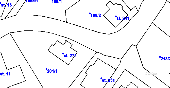 Parcela st. 1121/4 v KÚ Pecka, Katastrální mapa