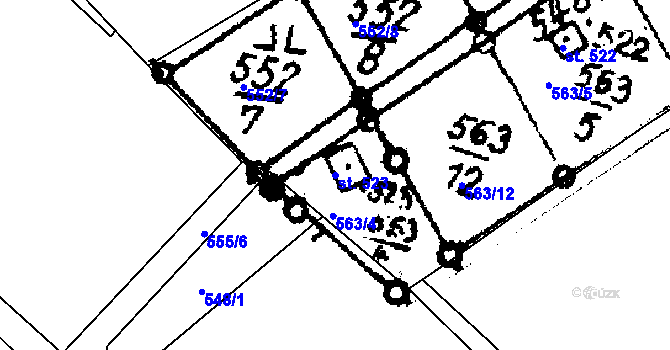 Parcela st. 523 v KÚ Pecka, Katastrální mapa