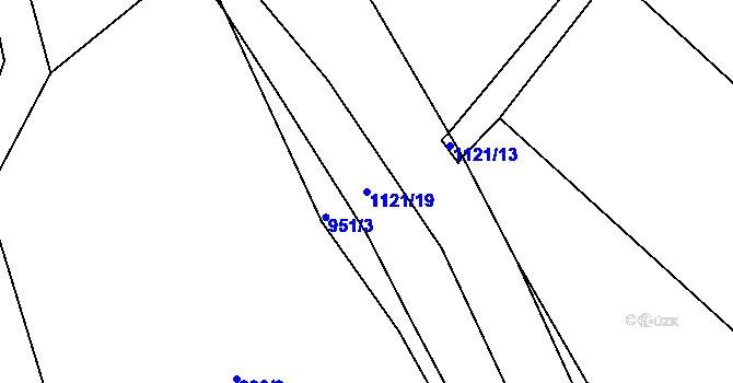 Parcela st. 1121/19 v KÚ Pecka, Katastrální mapa