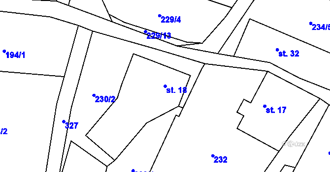 Parcela st. 18 v KÚ Staňkov u Pecky, Katastrální mapa