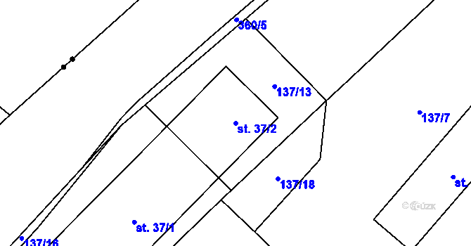 Parcela st. 37/2 v KÚ Staňkov u Pecky, Katastrální mapa