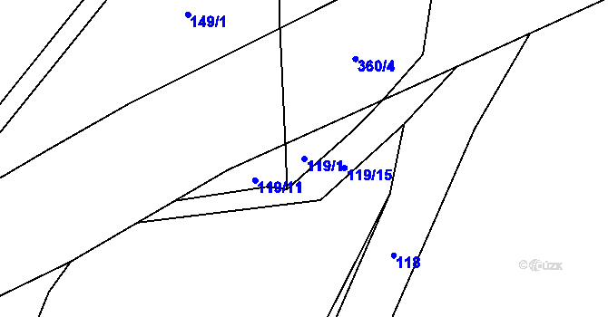 Parcela st. 119/1 v KÚ Staňkov u Pecky, Katastrální mapa
