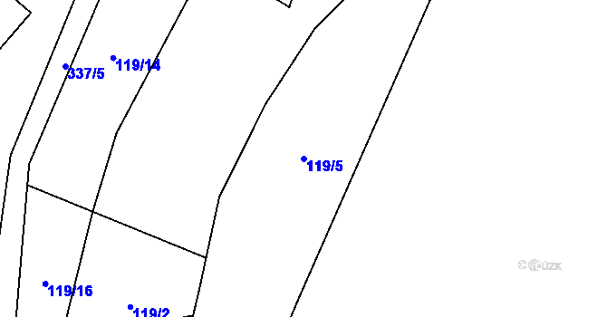 Parcela st. 119/5 v KÚ Staňkov u Pecky, Katastrální mapa