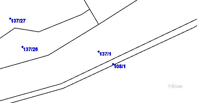 Parcela st. 137/1 v KÚ Staňkov u Pecky, Katastrální mapa