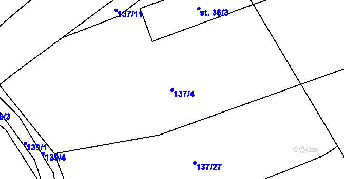 Parcela st. 137/4 v KÚ Staňkov u Pecky, Katastrální mapa