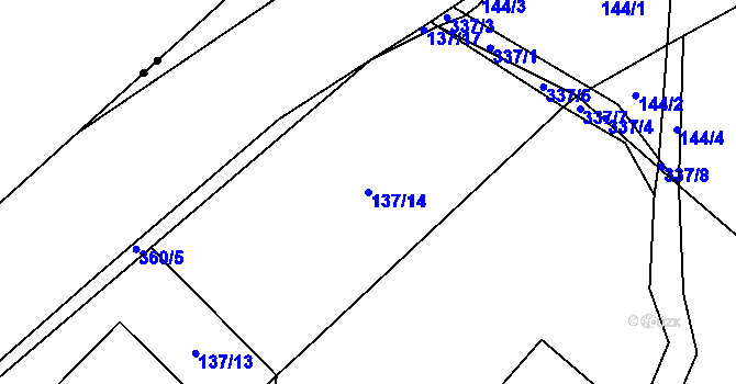Parcela st. 137/14 v KÚ Staňkov u Pecky, Katastrální mapa