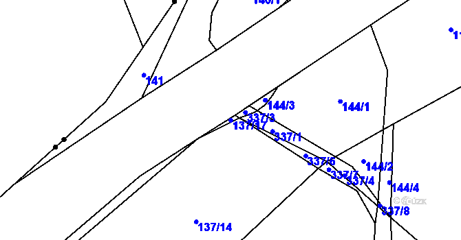Parcela st. 137/17 v KÚ Staňkov u Pecky, Katastrální mapa