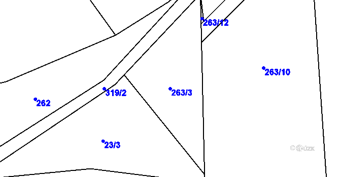 Parcela st. 263/3 v KÚ Staňkov u Pecky, Katastrální mapa