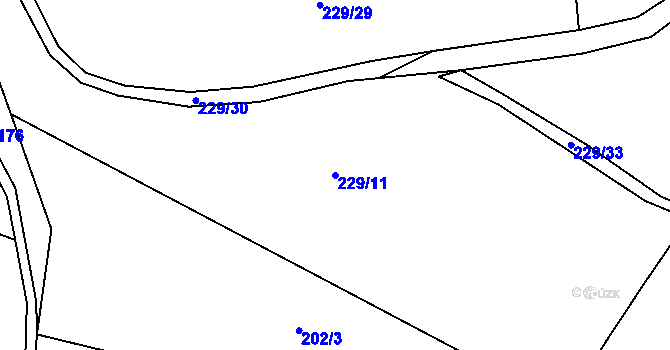 Parcela st. 229/11 v KÚ Staňkov u Pecky, Katastrální mapa