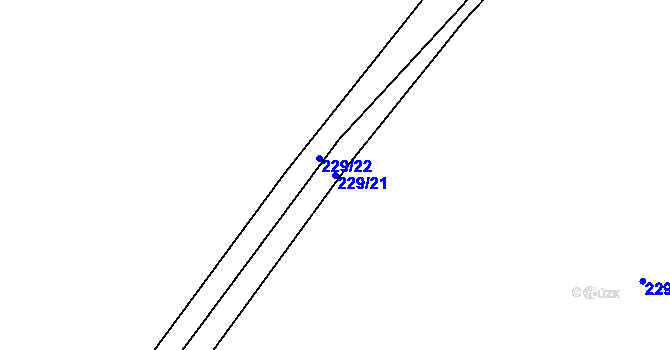 Parcela st. 229/21 v KÚ Staňkov u Pecky, Katastrální mapa