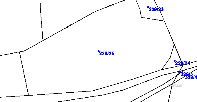 Parcela st. 229/25 v KÚ Staňkov u Pecky, Katastrální mapa