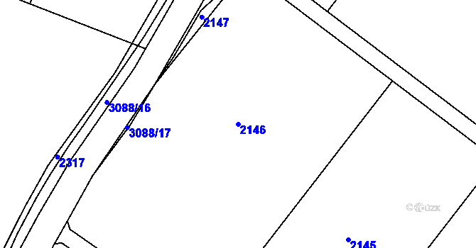 Parcela st. 2146 v KÚ Peč, Katastrální mapa