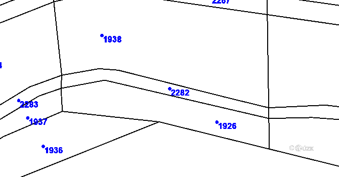 Parcela st. 2282 v KÚ Peč, Katastrální mapa