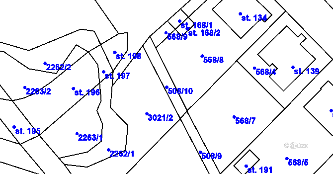 Parcela st. 508/10 v KÚ Peč, Katastrální mapa