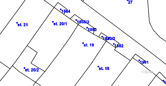 Parcela st. 19 v KÚ Peč, Katastrální mapa