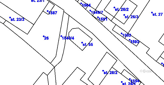 Parcela st. 55 v KÚ Peč, Katastrální mapa
