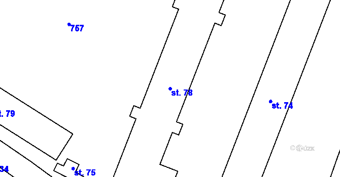Parcela st. 78 v KÚ Peč, Katastrální mapa