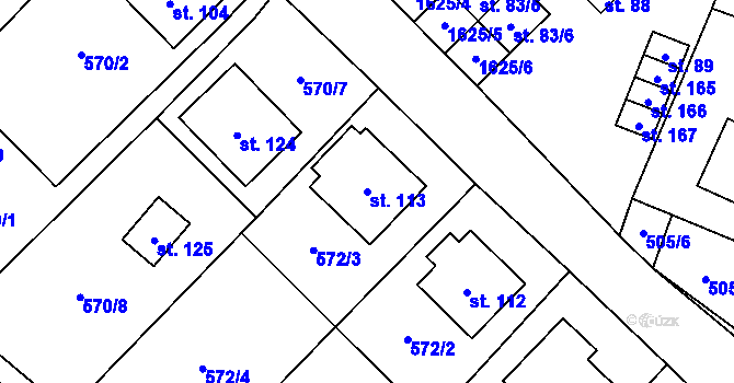 Parcela st. 113 v KÚ Peč, Katastrální mapa