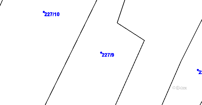 Parcela st. 227/9 v KÚ Pěčice, Katastrální mapa