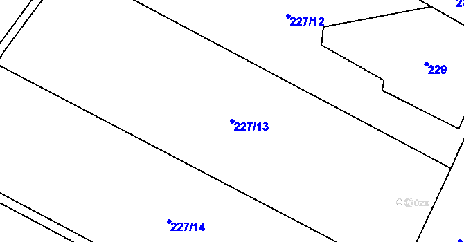 Parcela st. 227/13 v KÚ Pěčice, Katastrální mapa
