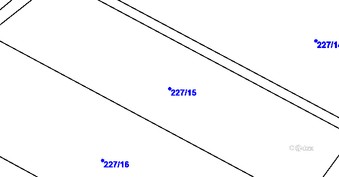 Parcela st. 227/15 v KÚ Pěčice, Katastrální mapa