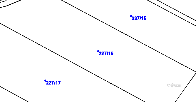 Parcela st. 227/16 v KÚ Pěčice, Katastrální mapa