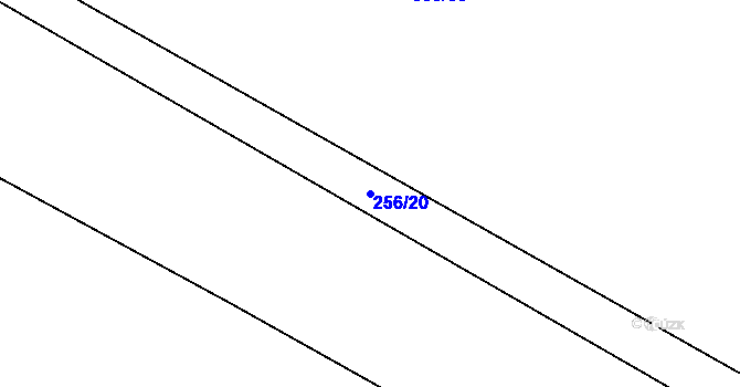 Parcela st. 256/20 v KÚ Pěčice, Katastrální mapa