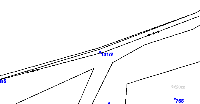 Parcela st. 141/2 v KÚ Pečice, Katastrální mapa