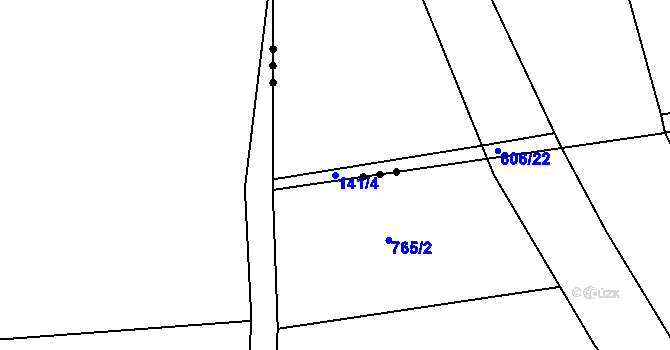 Parcela st. 141/4 v KÚ Pečice, Katastrální mapa