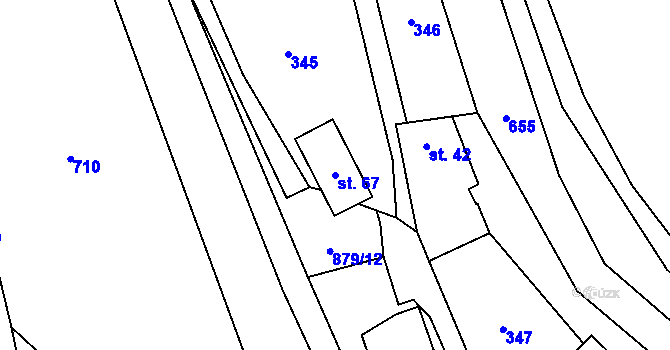Parcela st. 67 v KÚ Pěčíkov, Katastrální mapa