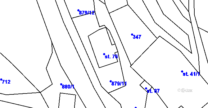 Parcela st. 76 v KÚ Pěčíkov, Katastrální mapa