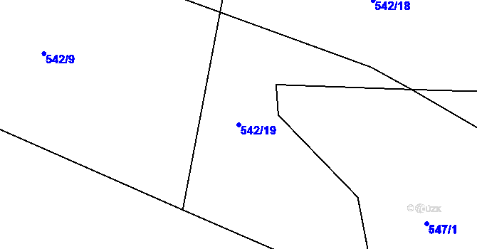 Parcela st. 542/19 v KÚ Pěčíkov, Katastrální mapa