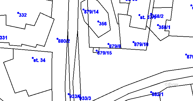 Parcela st. 879/15 v KÚ Pěčíkov, Katastrální mapa