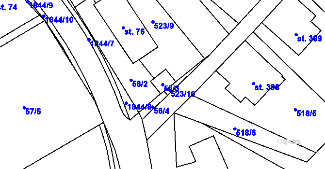 Parcela st. 56/3 v KÚ Pěčín u Rychnova nad Kněžnou, Katastrální mapa