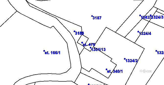 Parcela st. 476 v KÚ Pěčín u Rychnova nad Kněžnou, Katastrální mapa