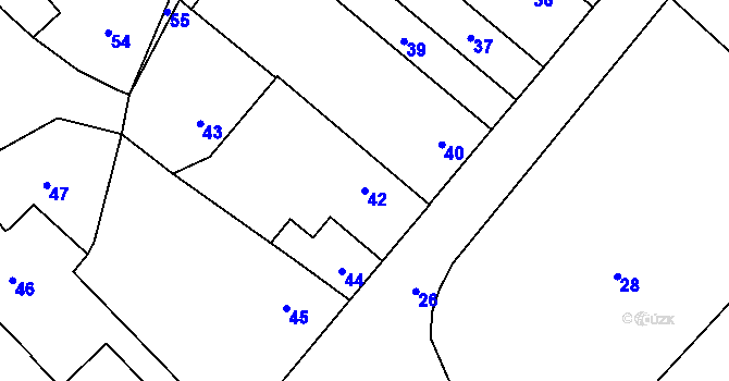 Parcela st. 42 v KÚ Pečky, Katastrální mapa