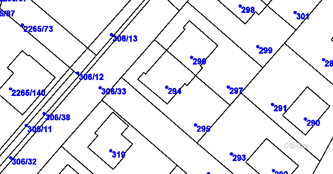 Parcela st. 294 v KÚ Pečky, Katastrální mapa