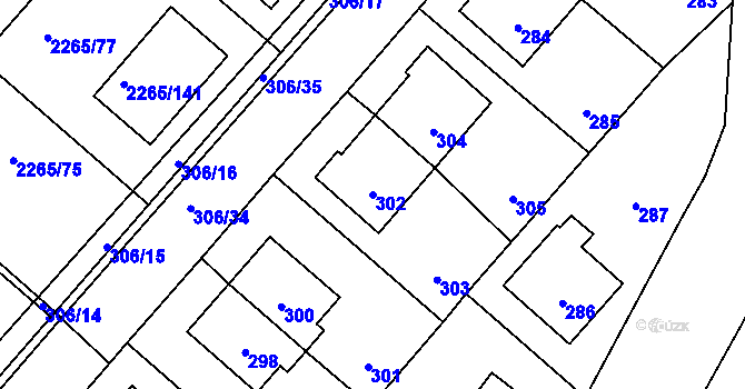 Parcela st. 302 v KÚ Pečky, Katastrální mapa