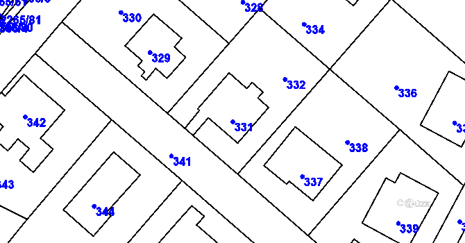 Parcela st. 331 v KÚ Pečky, Katastrální mapa