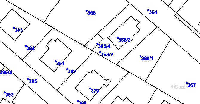 Parcela st. 368/2 v KÚ Pečky, Katastrální mapa