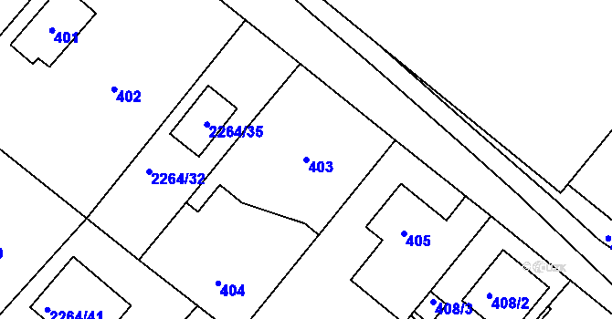 Parcela st. 403 v KÚ Pečky, Katastrální mapa