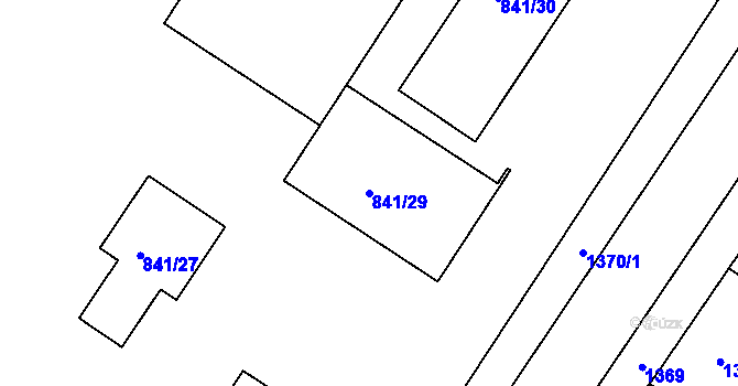 Parcela st. 841/29 v KÚ Pečky, Katastrální mapa